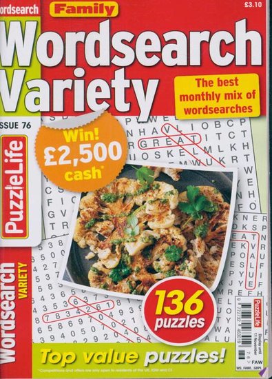 Puzzelife Family Wordsearch Variety Magazine