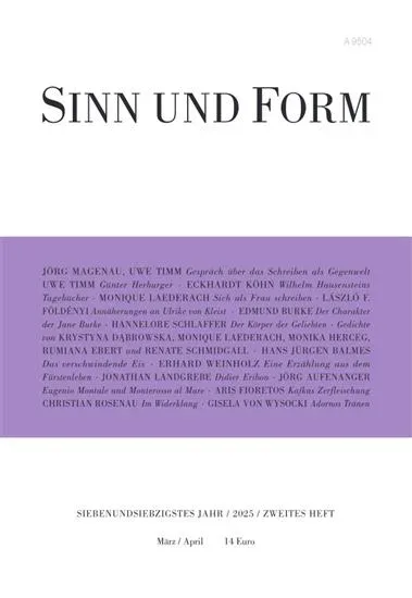 Sinn und Form (Allemand)